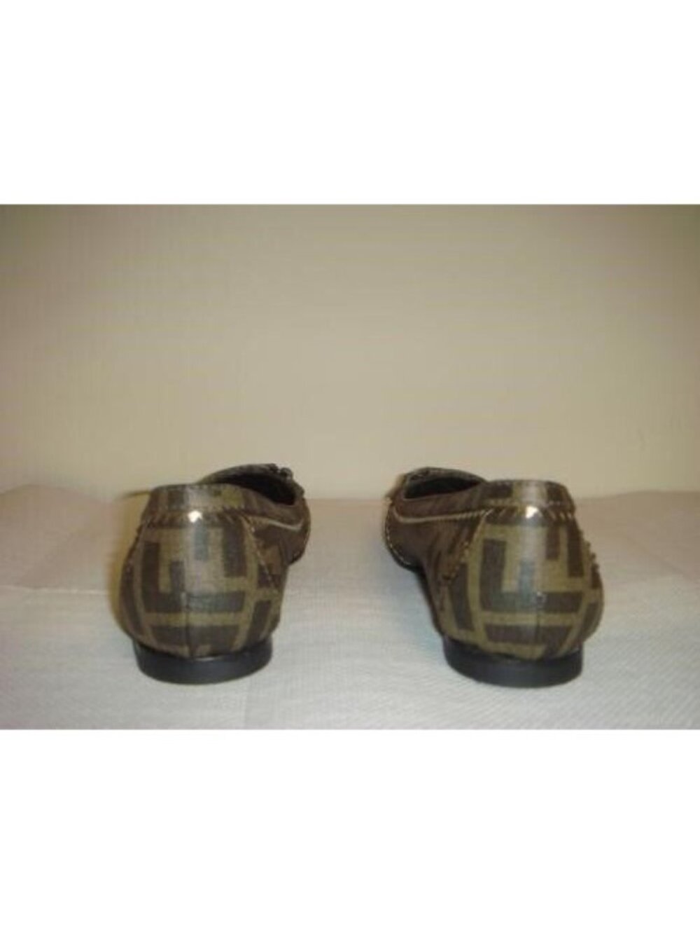 Fendi Zucca Ballet Flats Canvas Shoes with Logo Buckle - New in Box, EU 37 - Picture 6 of 7